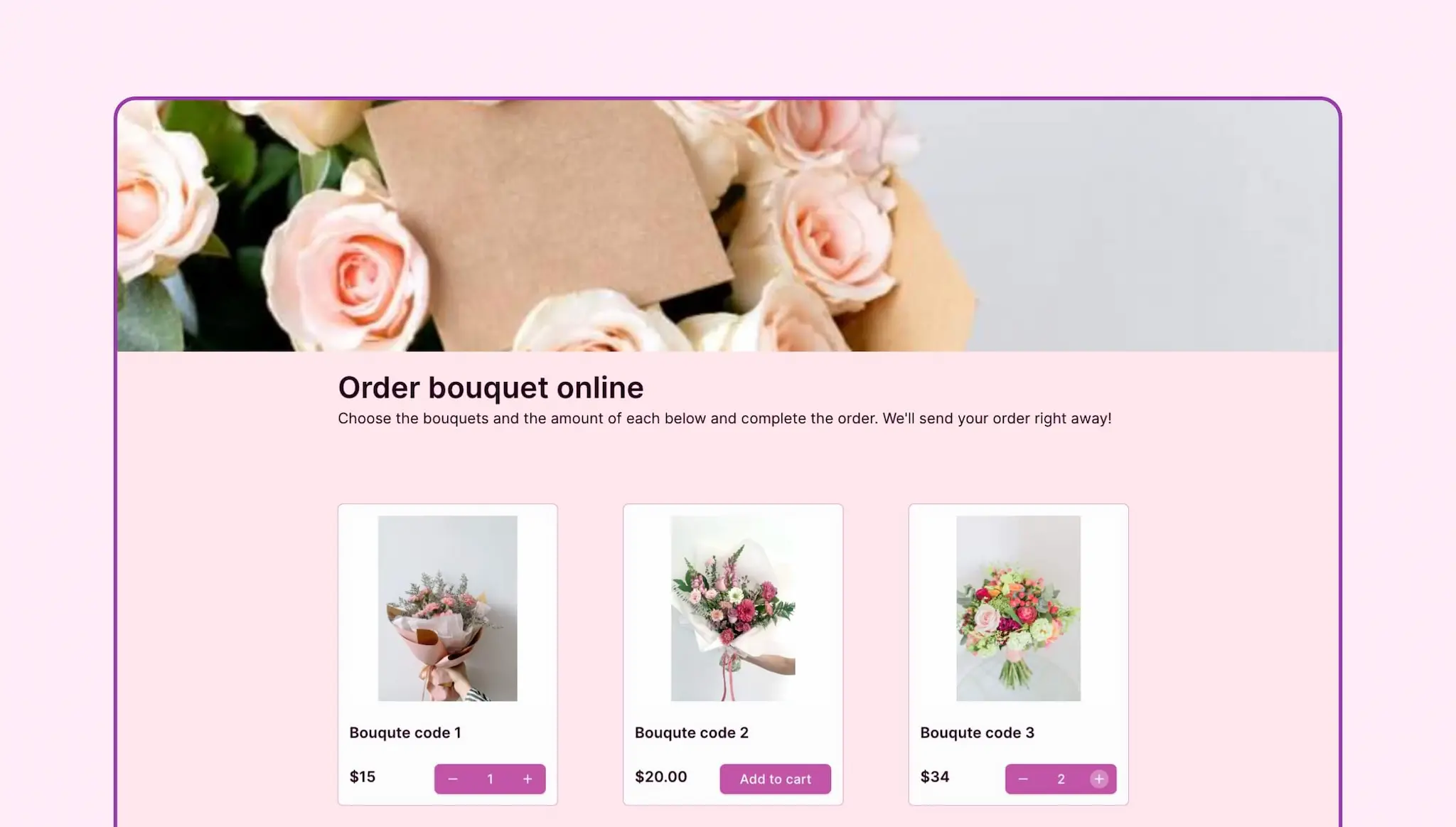 Order forms with custom pricing