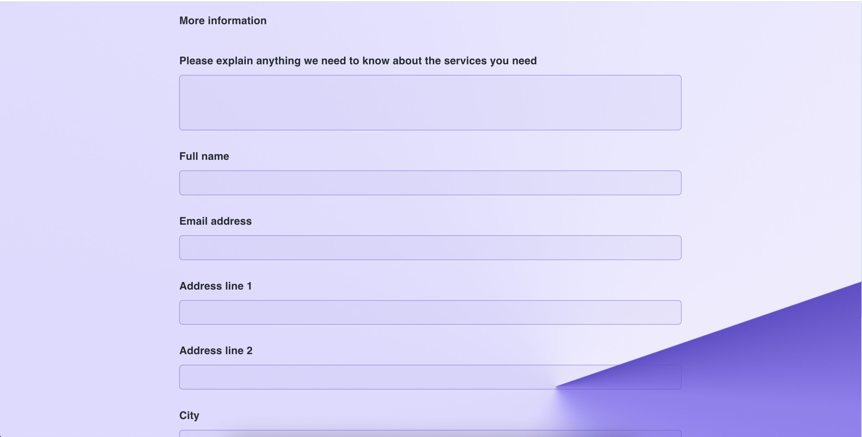 Estimation form template