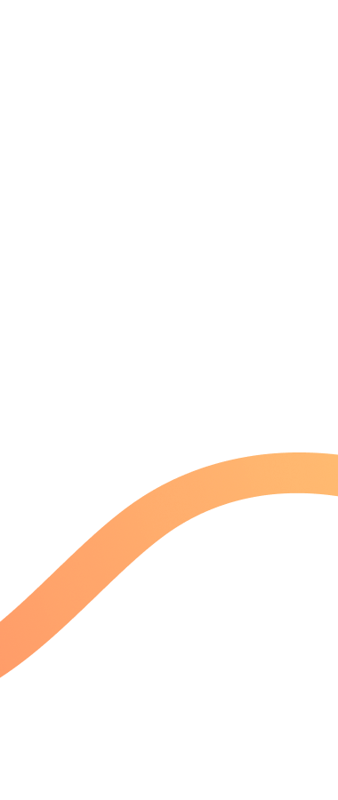 Orange gradient curved line on a black background, forming a subtle wave shape.