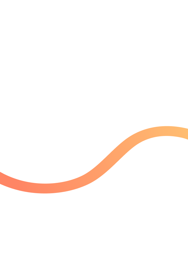 Curved orange to yellow gradient wave shape on a transparent or white background.
