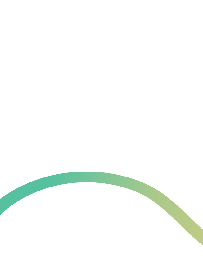 Minimalistic image with a green to yellow gradient curved line on a black background.