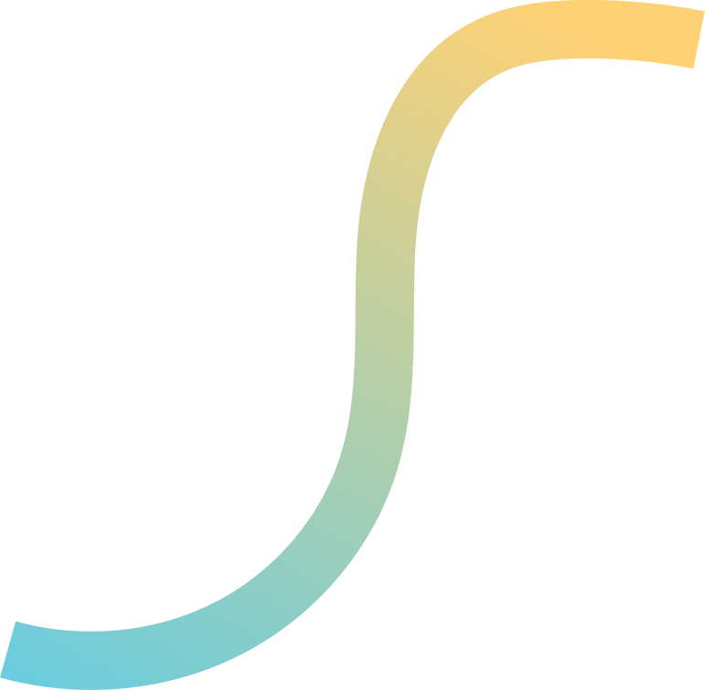 Curved S-shaped vector line with gradient from blue to yellow.