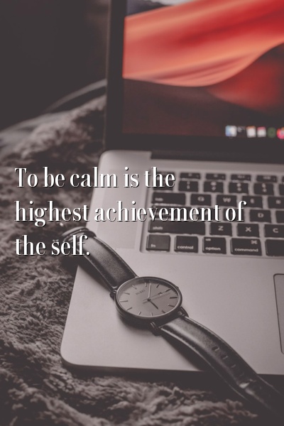 To be calm is the highest achievement of the self.