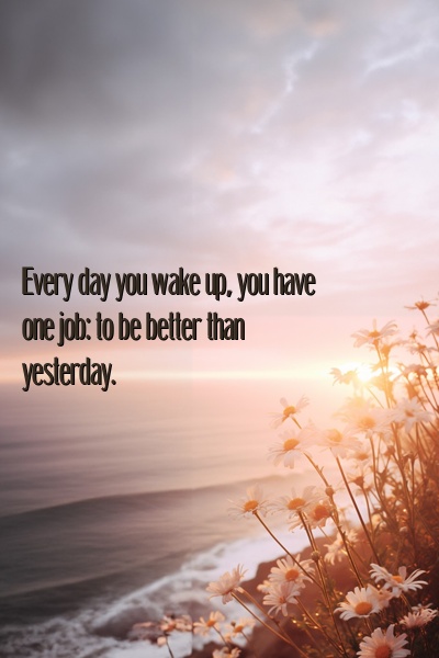 Every day you wake up, you have one job: to be better than yesterday.