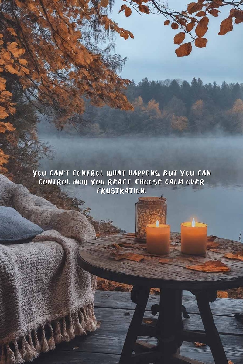 You can't control what happens, but you can control how you react. Choose calm over frustration.