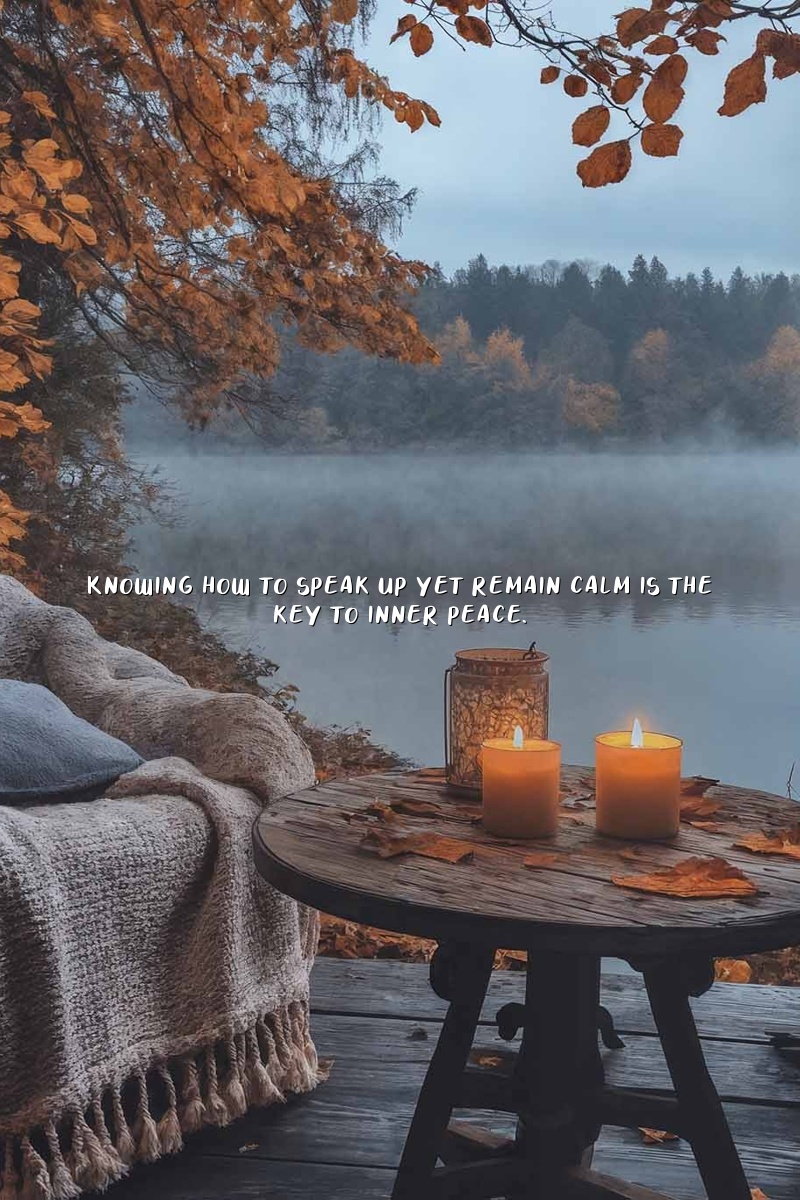 Knowing how to speak up yet remain calm is the key to inner peace.
