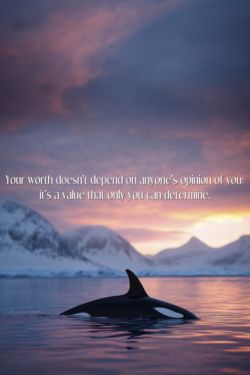 Your worth doesn't depend on anyone's opinion of you; it's a value that only you can determine.