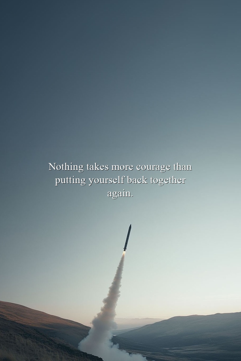 Nothing takes more courage than putting yourself back together again.