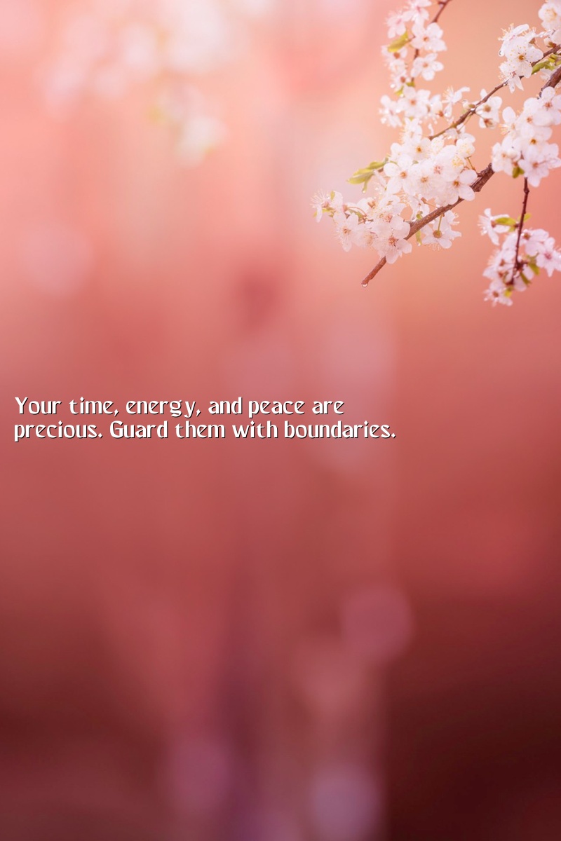 Your time, energy, and peace are precious. Guard them with boundaries.
