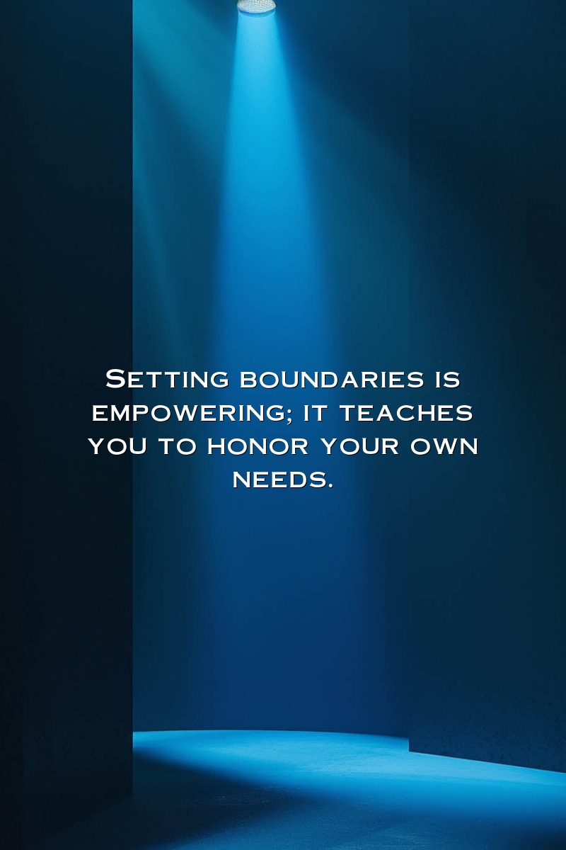 Setting boundaries is empowering; it teaches you to honor your own needs.