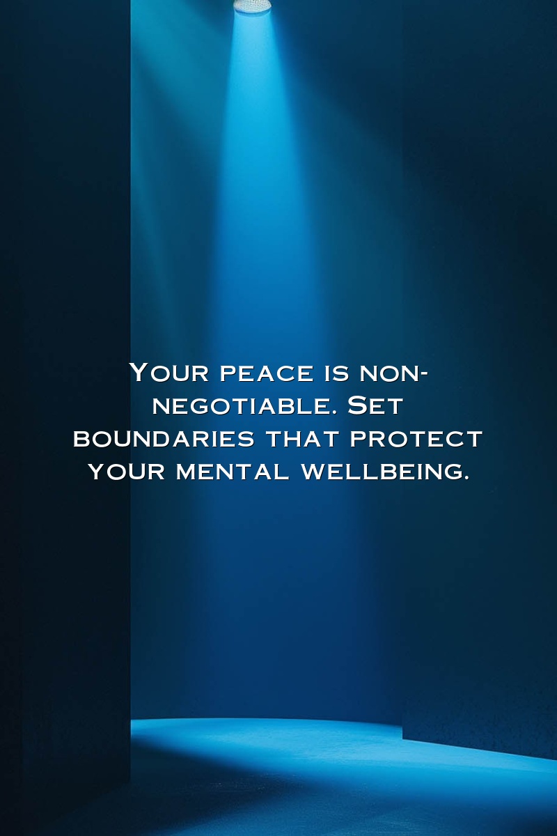 Your peace is non-negotiable. Set boundaries that protect your mental wellbeing.