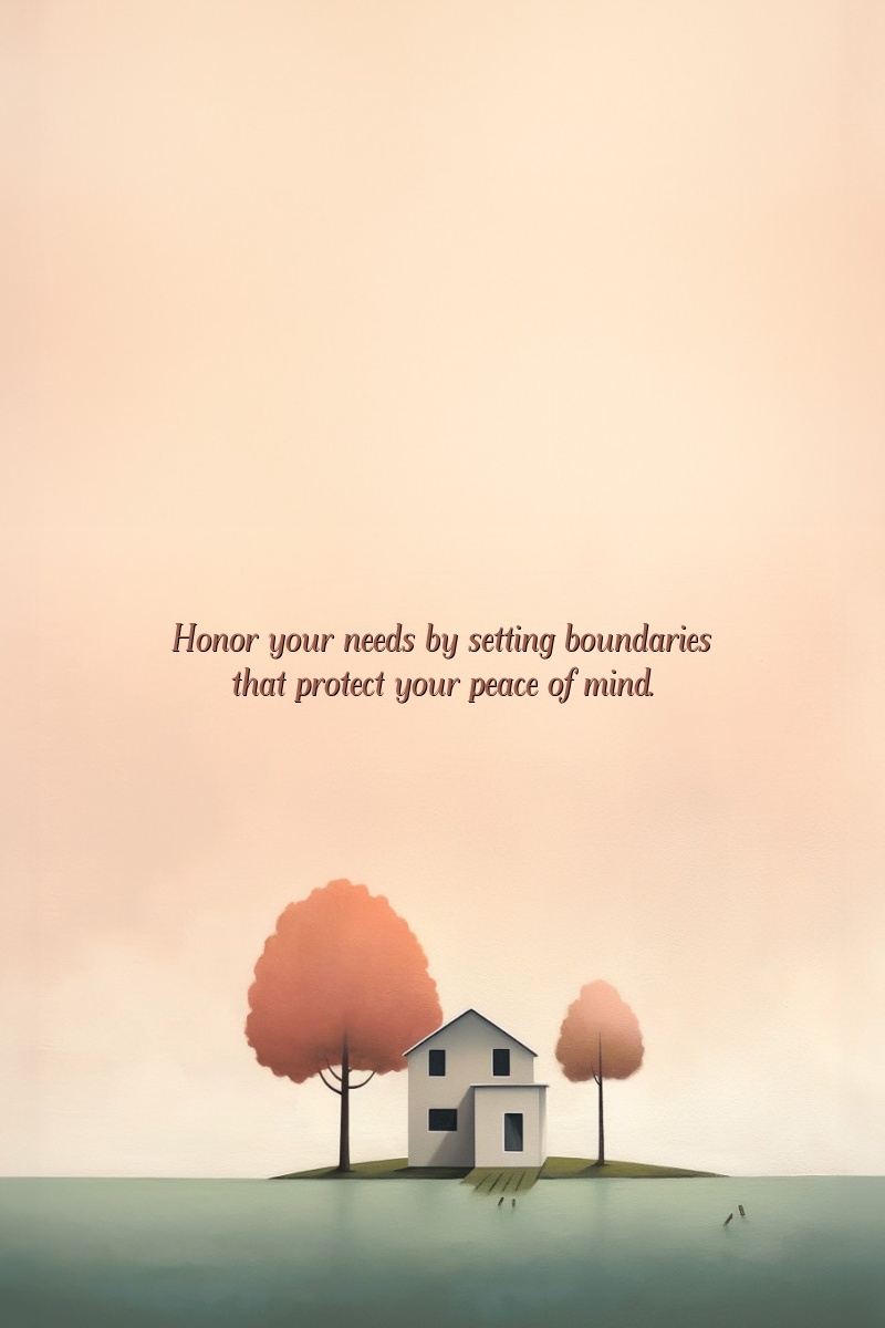 Honor your needs by setting boundaries that protect your peace of mind.