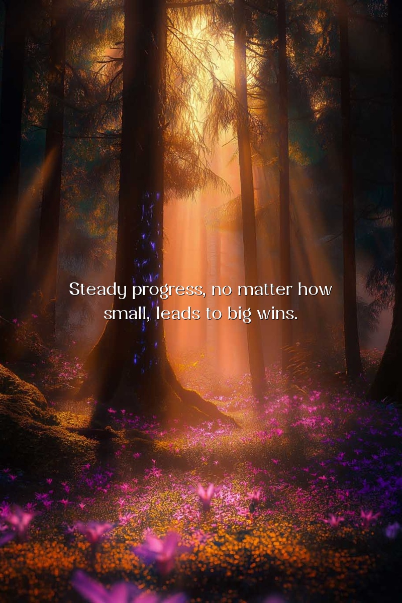 Steady progress, no matter how small, leads to big wins.