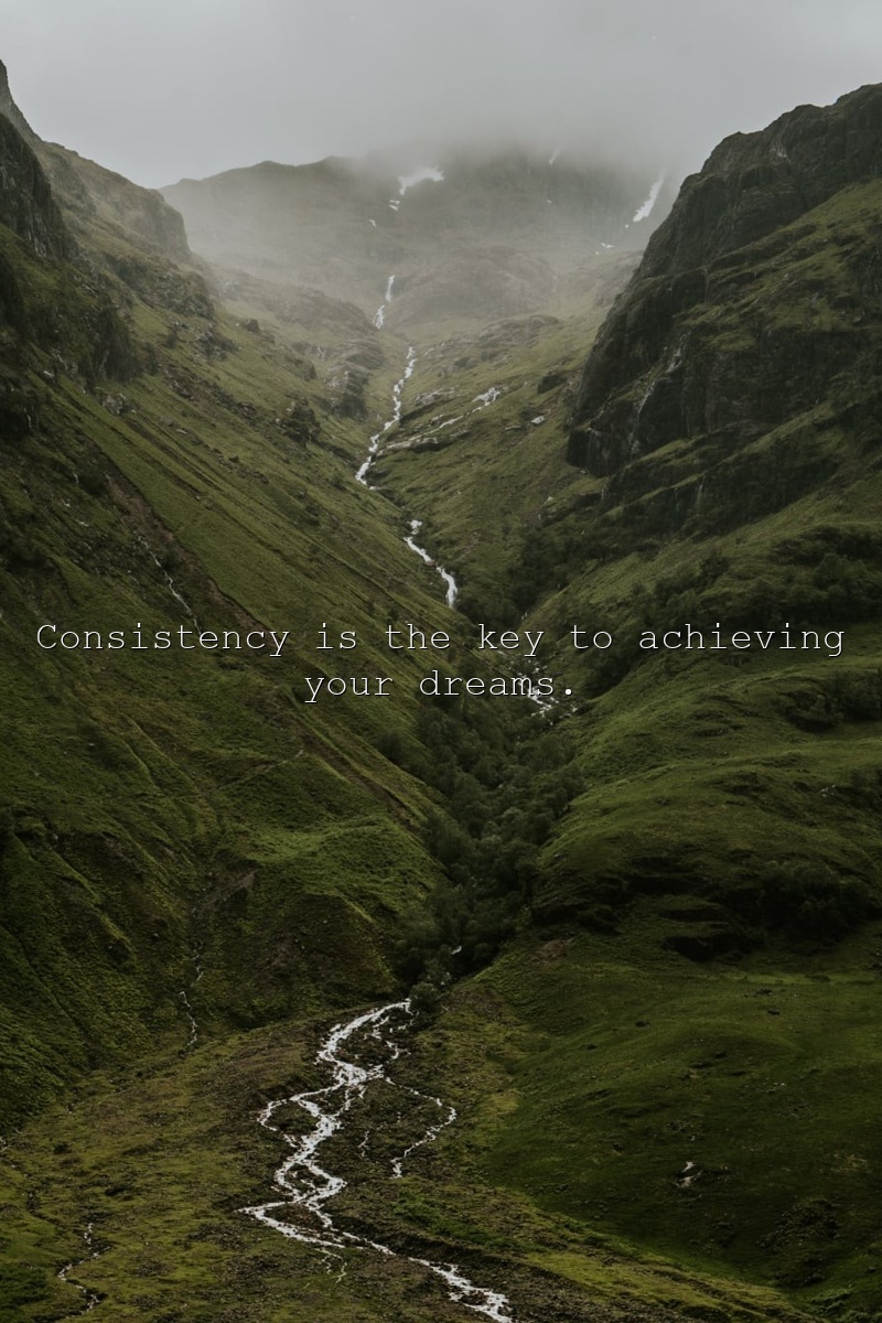 Consistency is the key to achieving your dreams.
