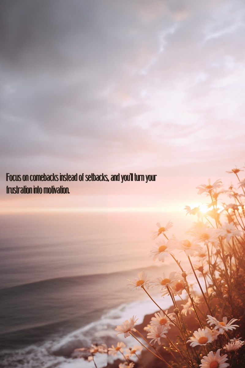 Focus on comebacks instead of setbacks, and you'll turn your frustration into motivation.