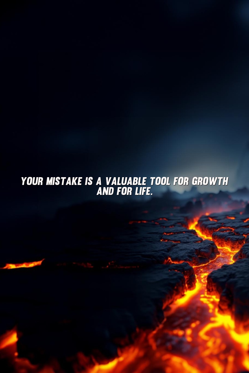 Your mistake is a valuable tool for growth and for life.