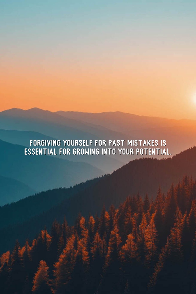 Forgiving yourself for past mistakes is essential for growing into your potential.