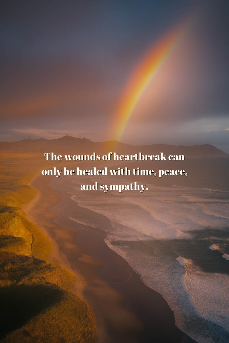 The wounds of heartbreak can only be healed with time, peace, and sympathy.