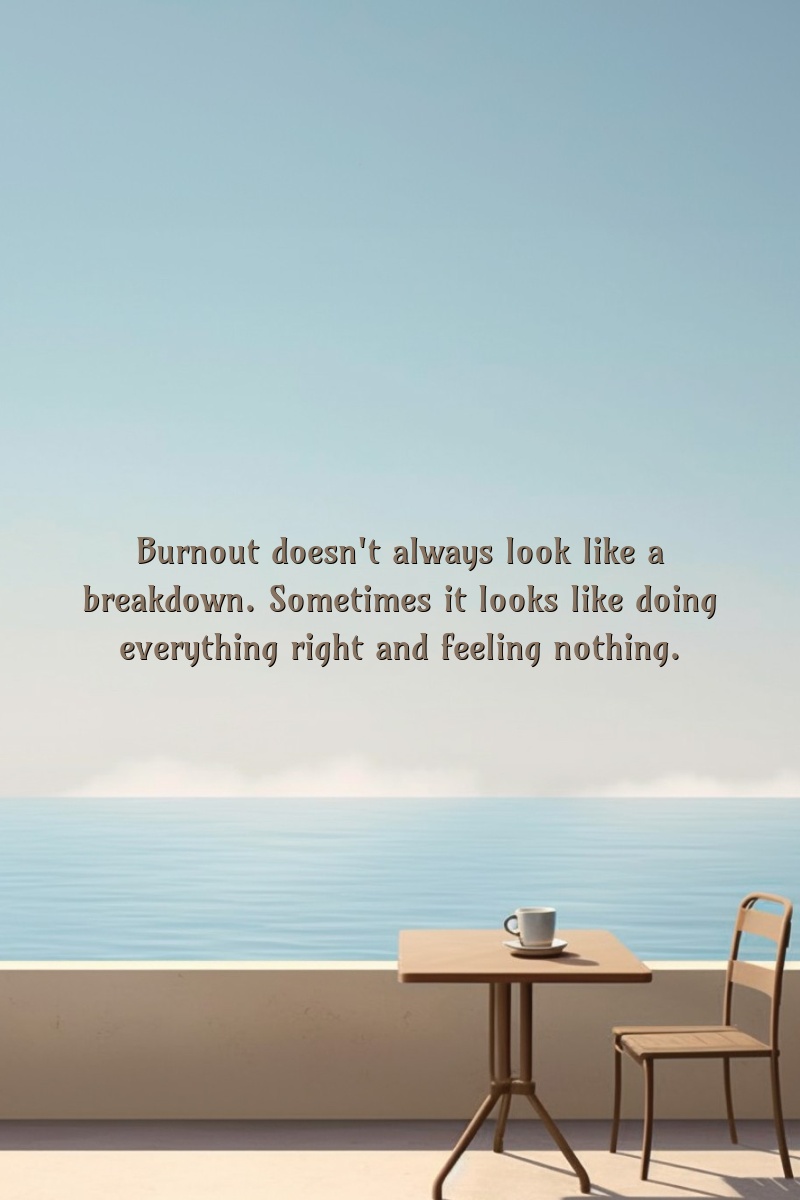 Burnout doesn't always look like a breakdown. Sometimes it looks like doing everything right and feeling nothing.