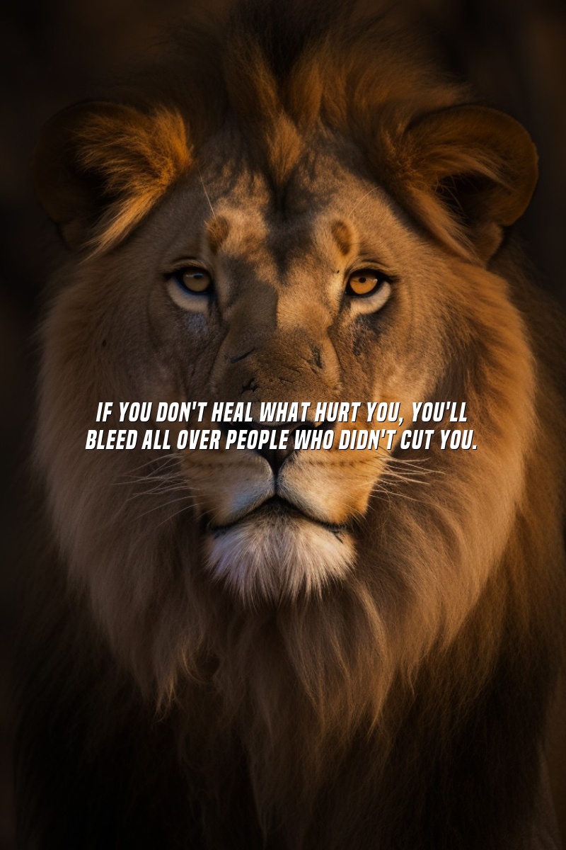 If you don't heal what hurt you, you'll bleed all over people who didn't cut you.