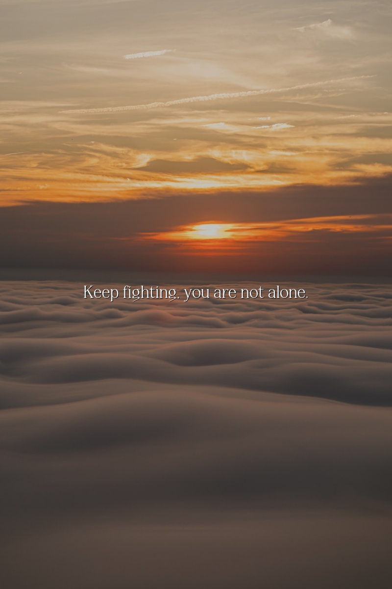 Keep fighting, you are not alone.