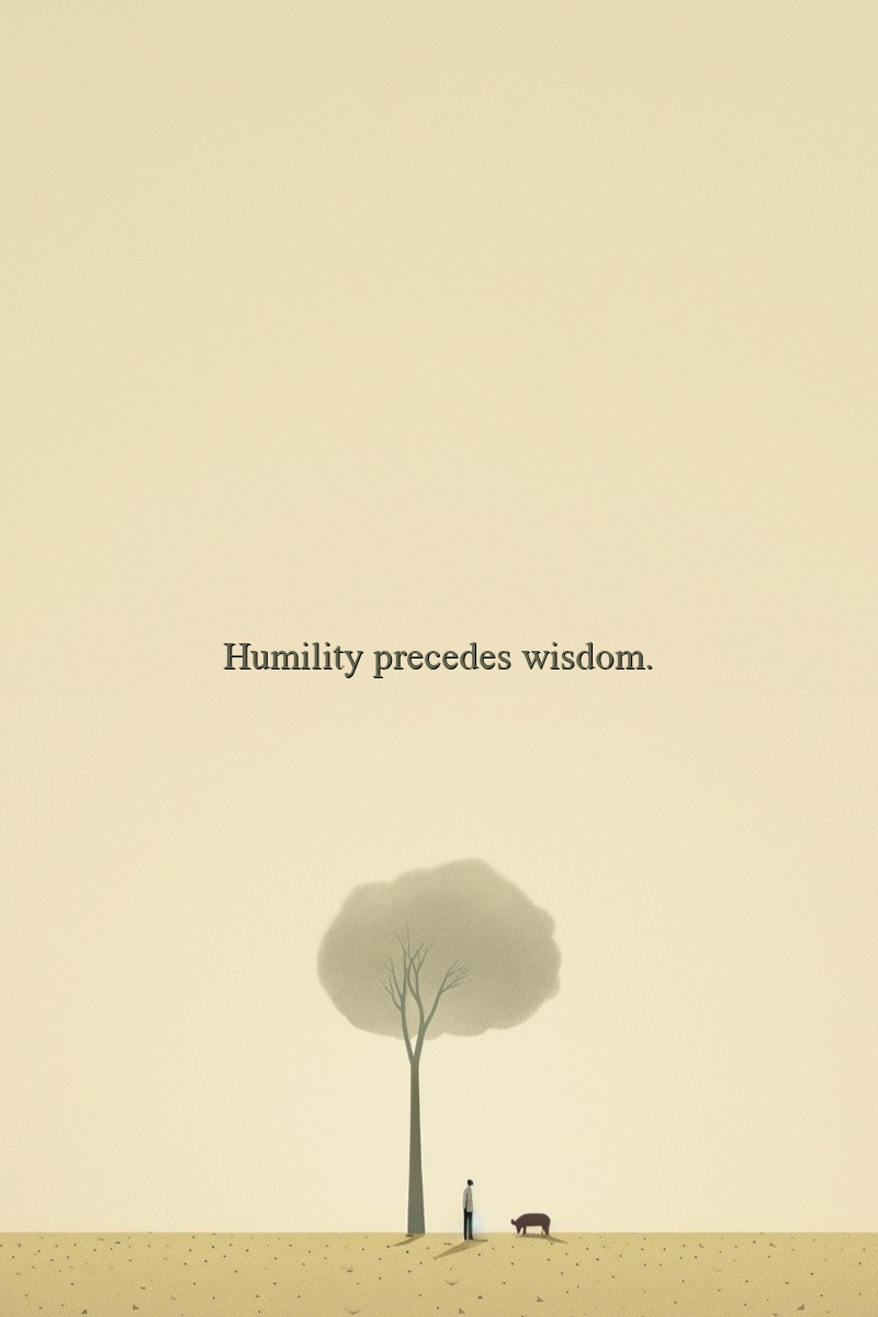Humility precedes wisdom.