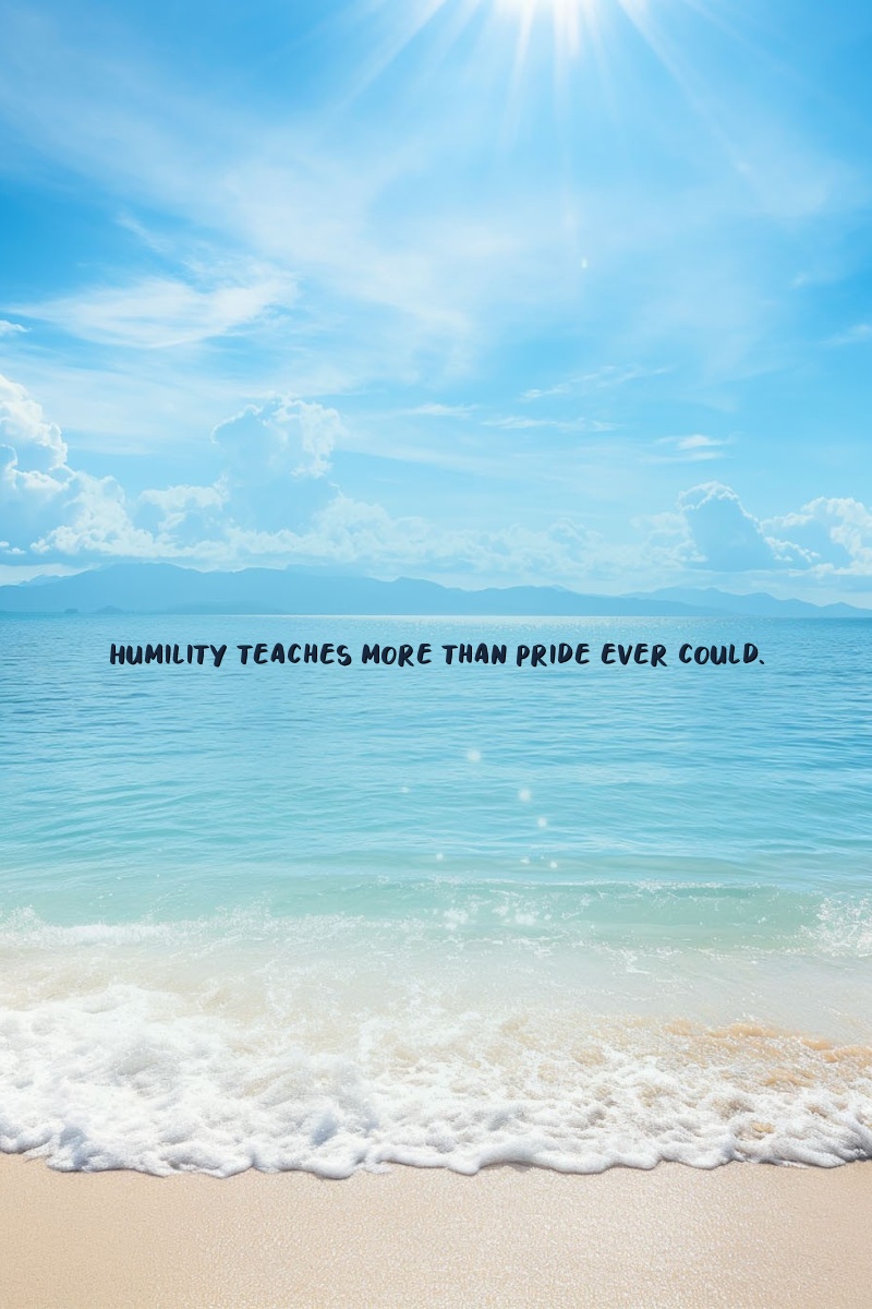 Humility teaches more than pride ever could.