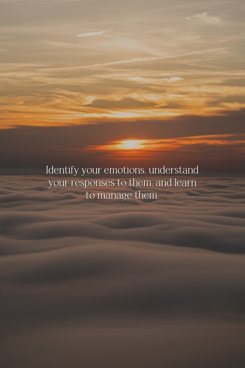 Identify your emotions, understand your responses to them, and learn to manage them.