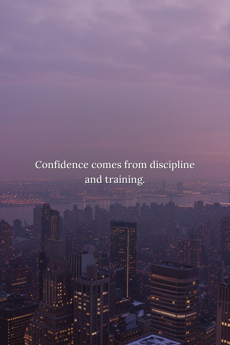 Confidence comes from discipline and training.