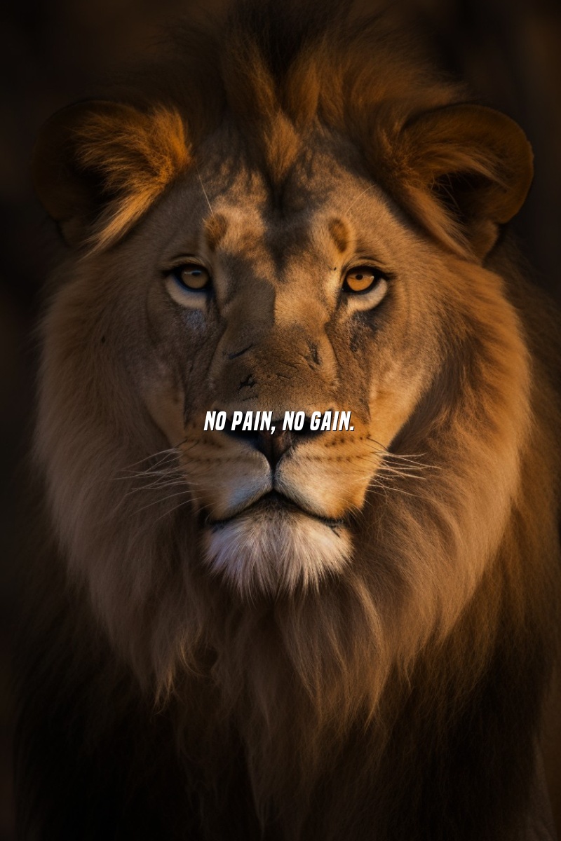 No pain, no gain.