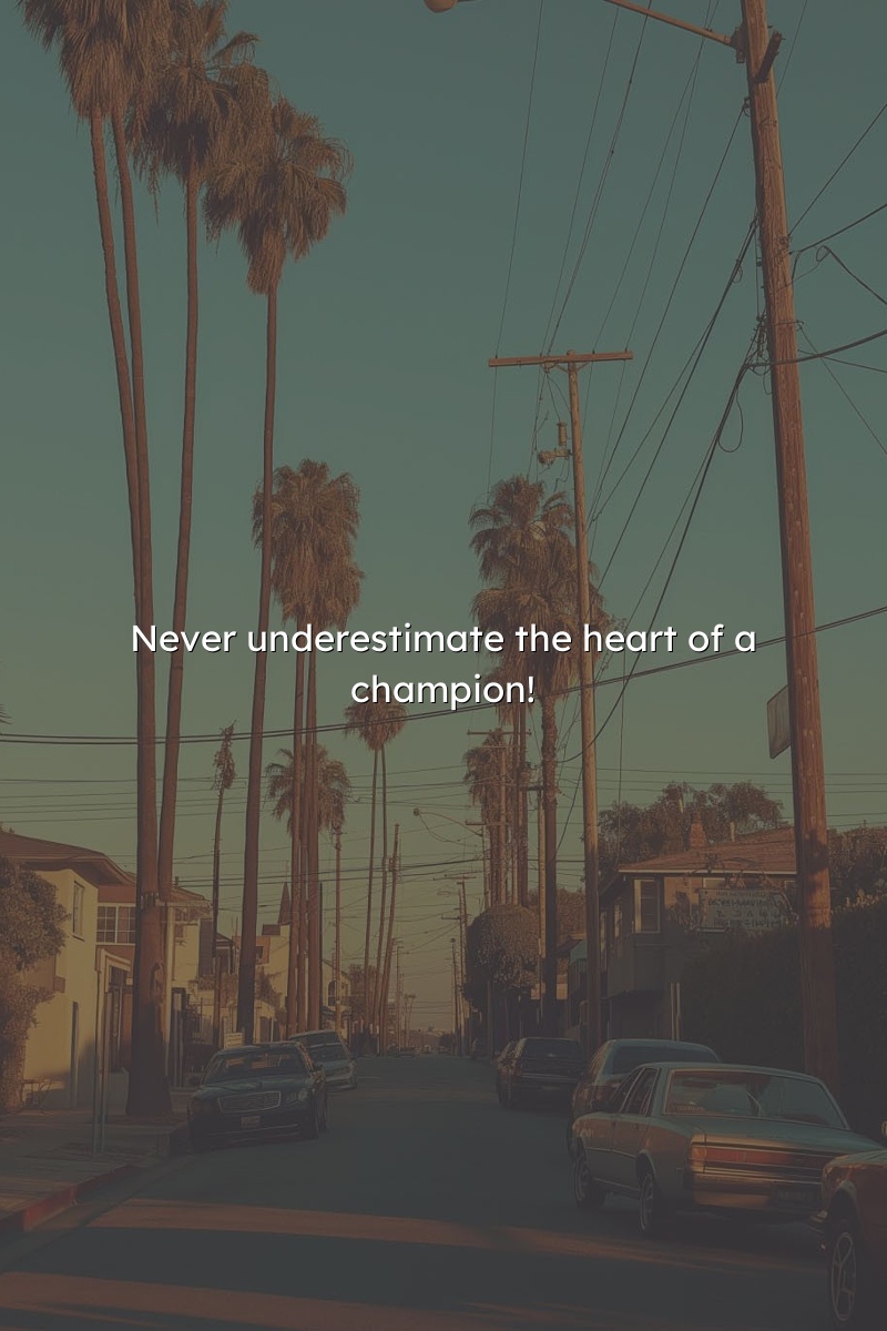 Never underestimate the heart of a champion!