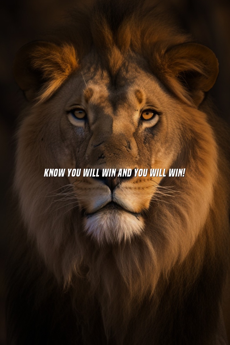 Know you will win and you will win!