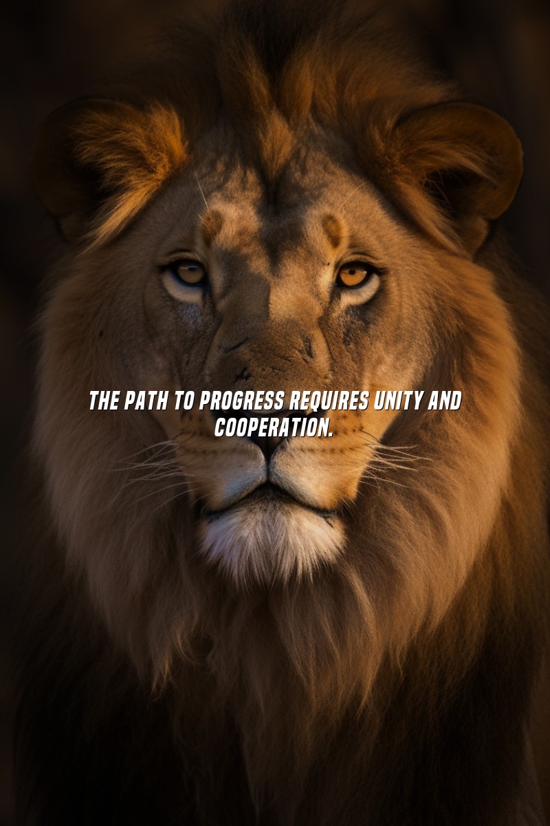 The path to progress requires unity and cooperation.