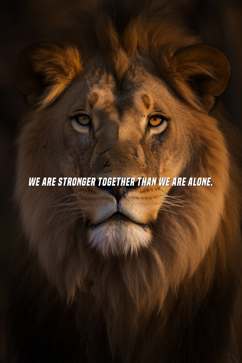 We are stronger together than we are alone.