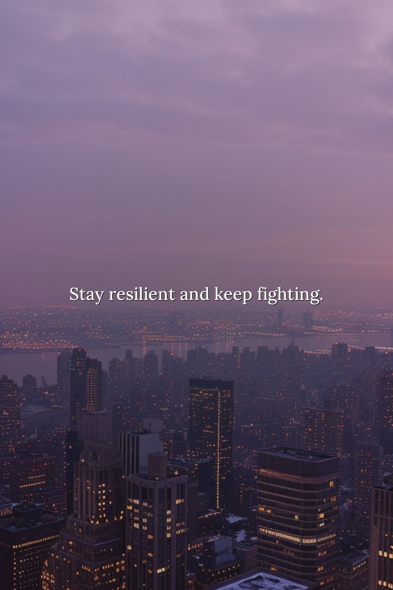 Stay resilient and keep fighting.