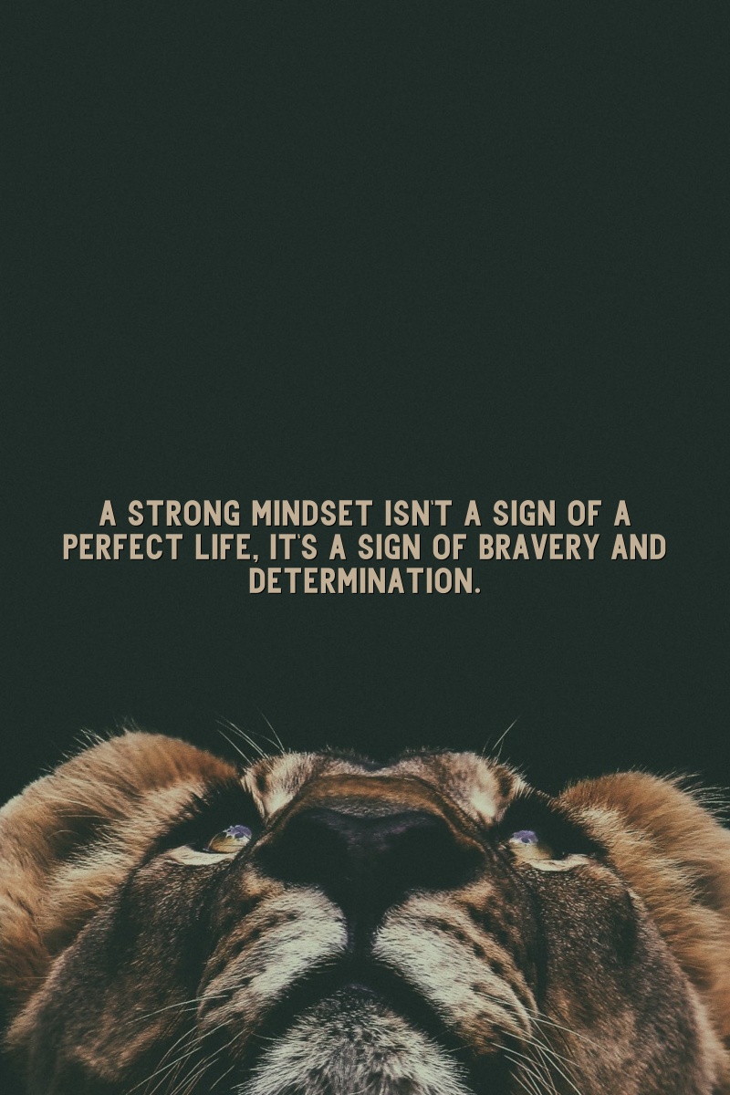 A strong mindset isn't a sign of a perfect life; it's a sign of bravery and determination.
