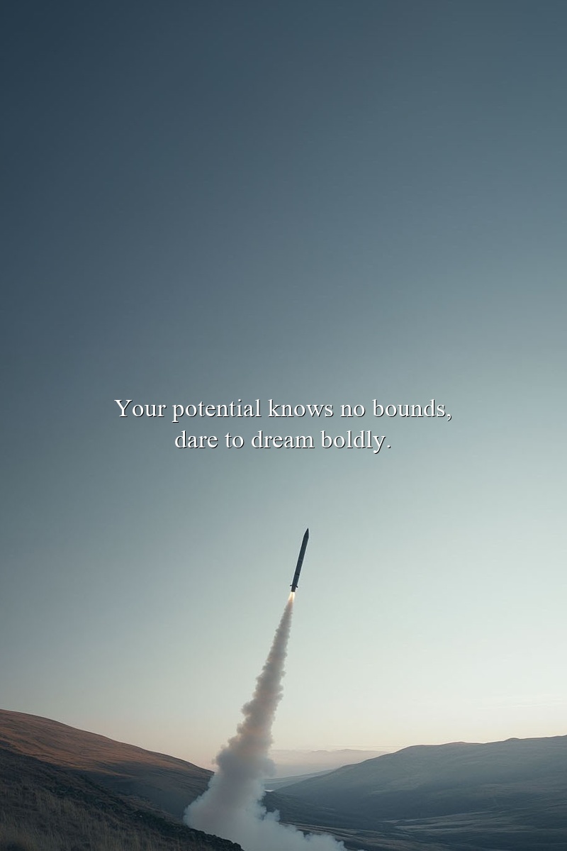 Your potential knows no bounds; dare to dream boldly.