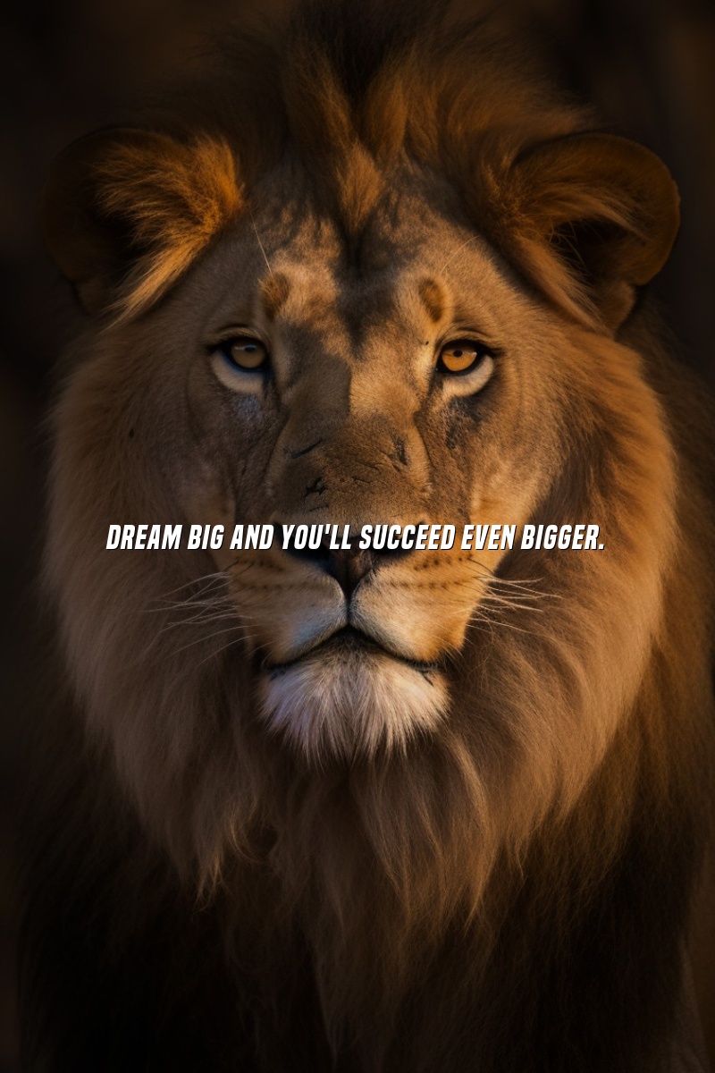 Dream big and you'll succeed even bigger.