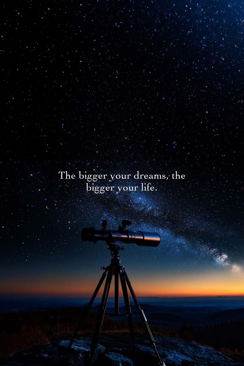 The bigger your dreams, the bigger your life.