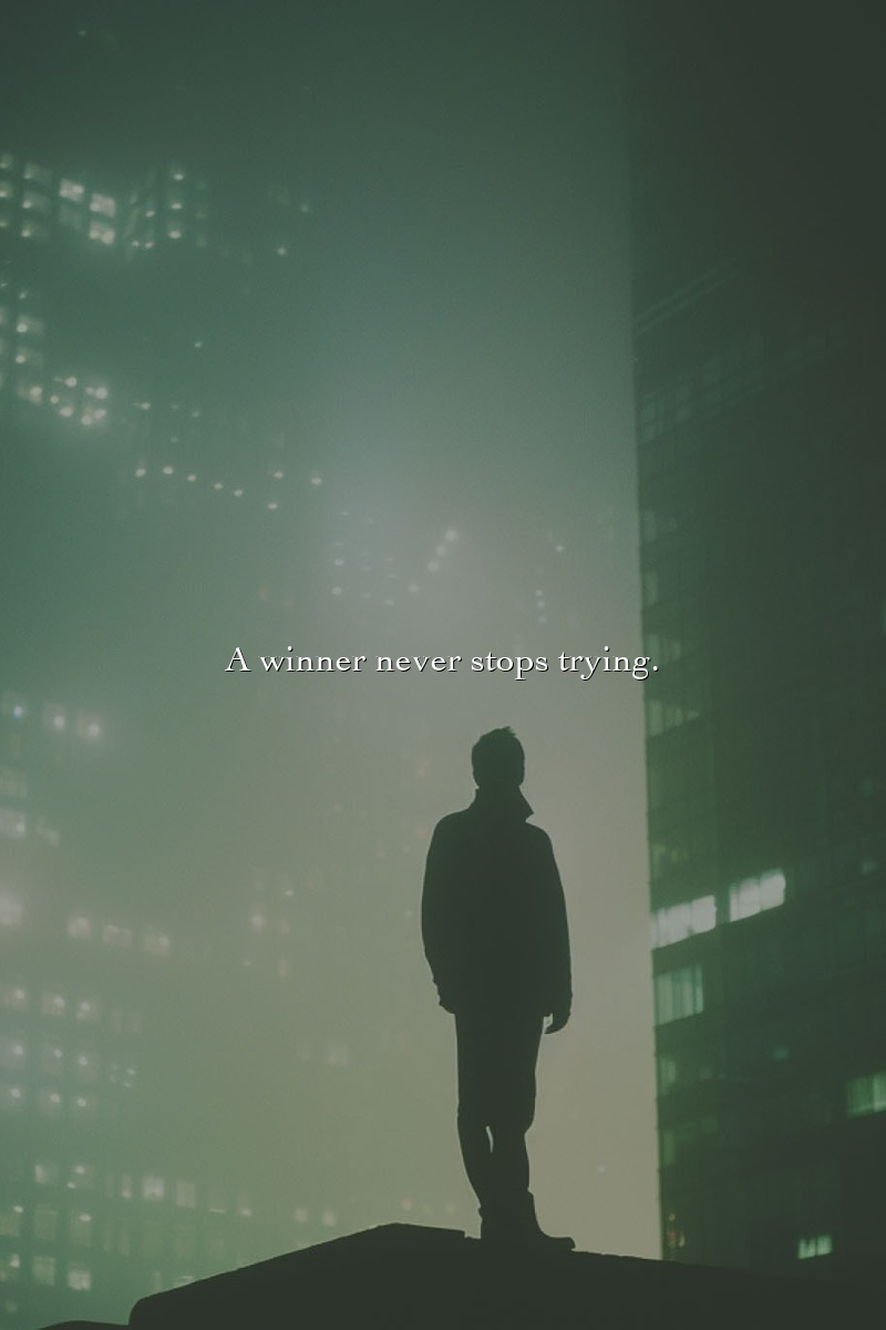 A winner never stops trying.