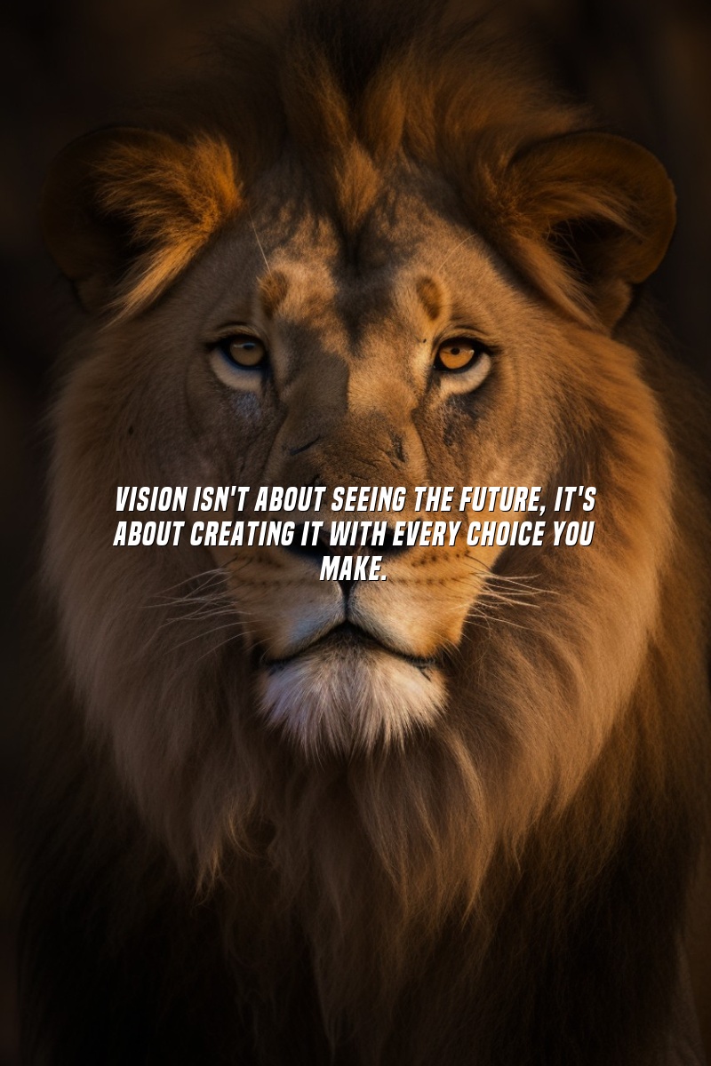 Vision isn't about seeing the future; it's about creating it with every choice you make.