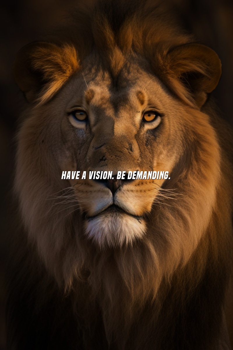 Have a vision. Be demanding.