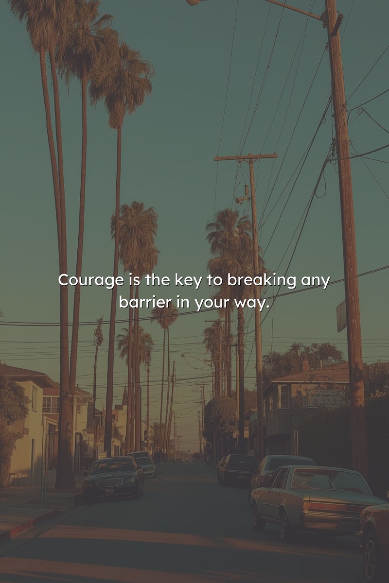 Courage is the key to breaking any barrier in your way.