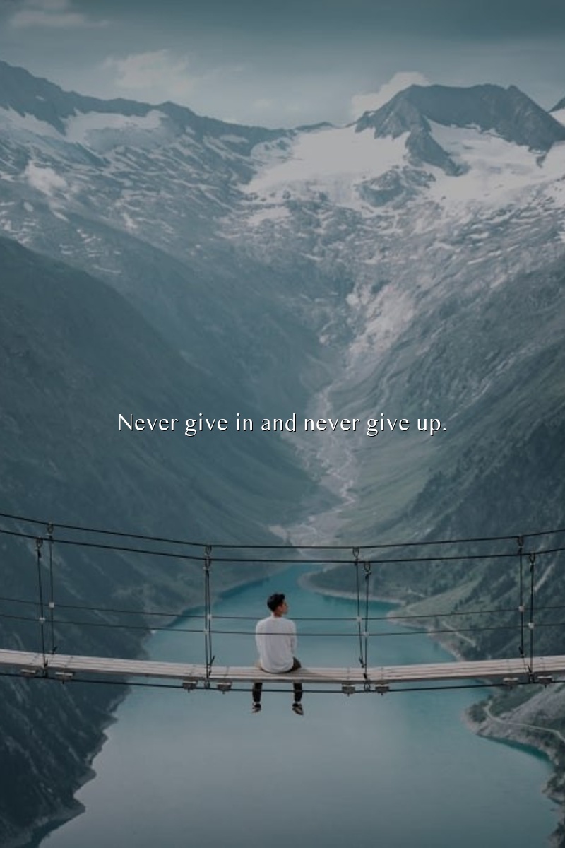Never give in and never give up.