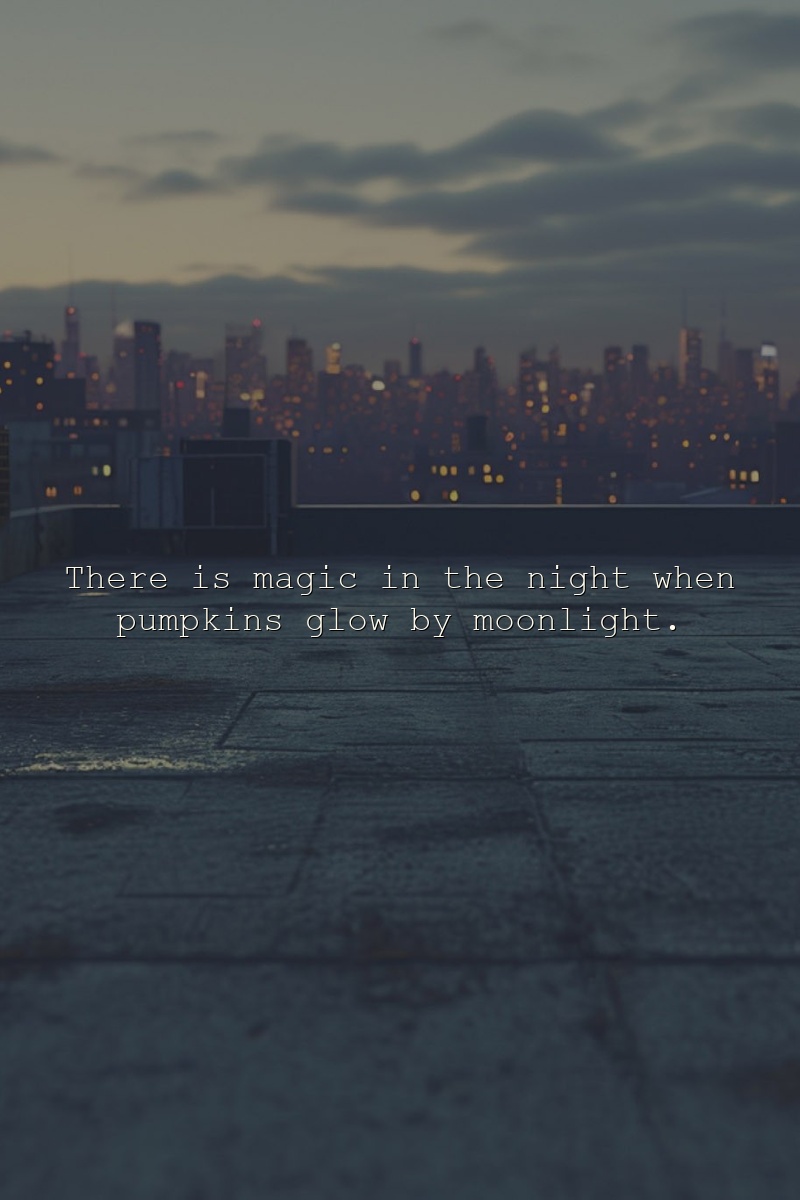 There is magic in the night when pumpkins glow by moonlight.