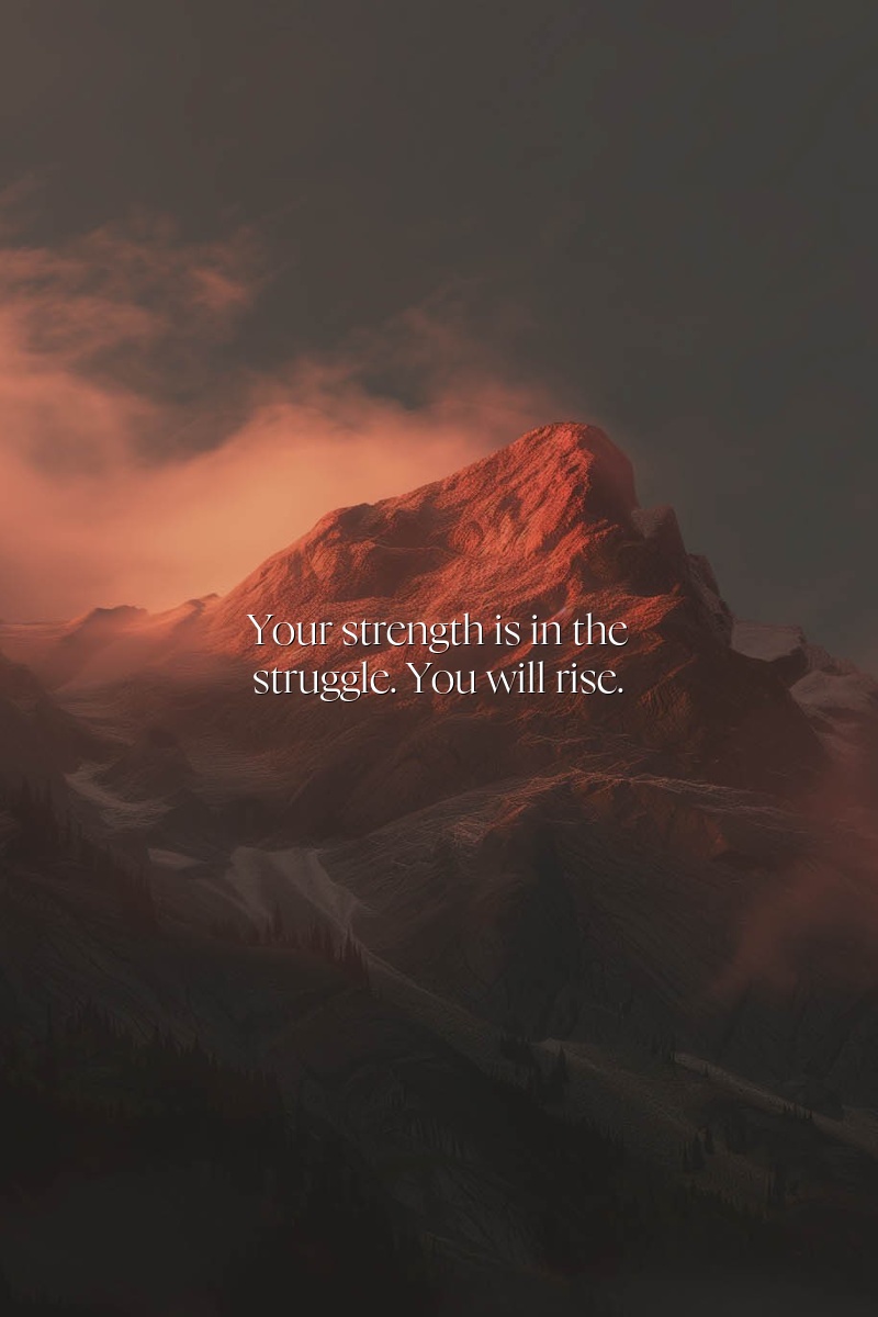 Your strength is in the struggle. You will rise.