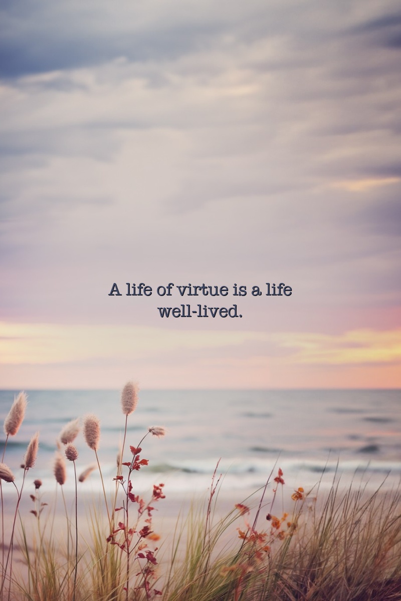 A life of virtue is a life well-lived.