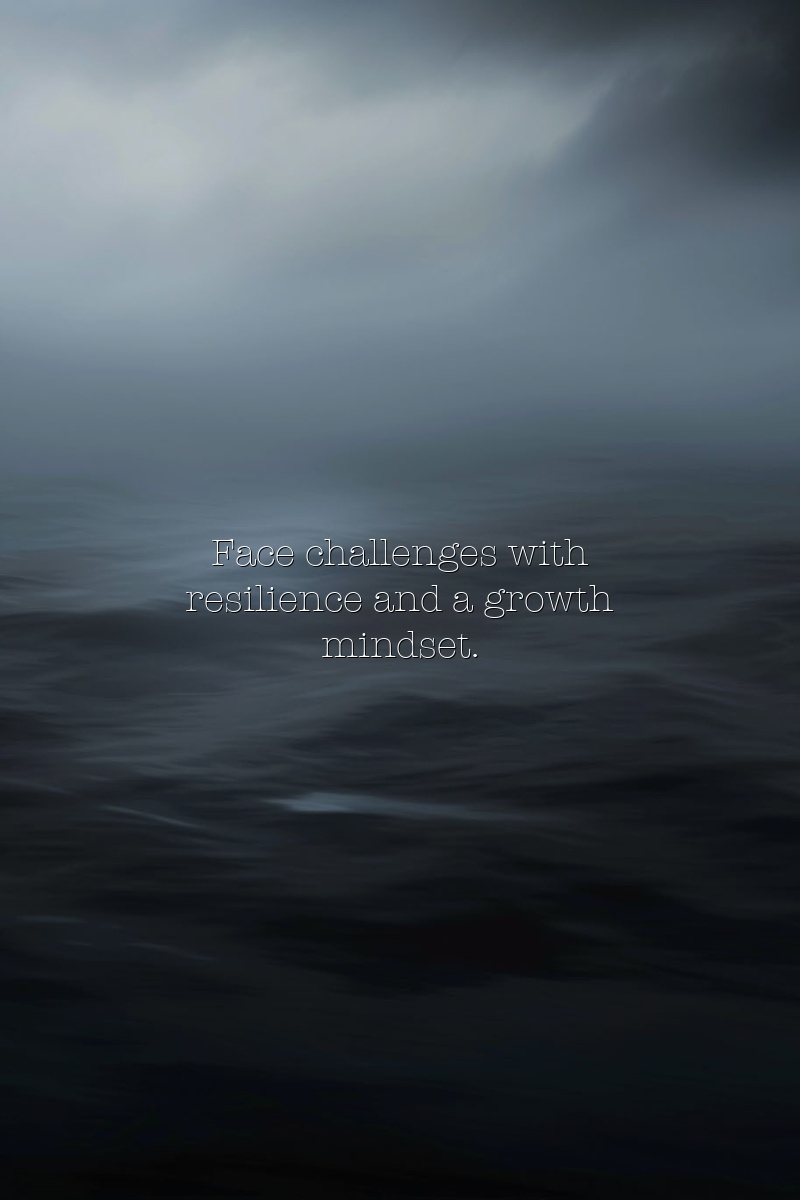 Face challenges with resilience and a growth mindset.