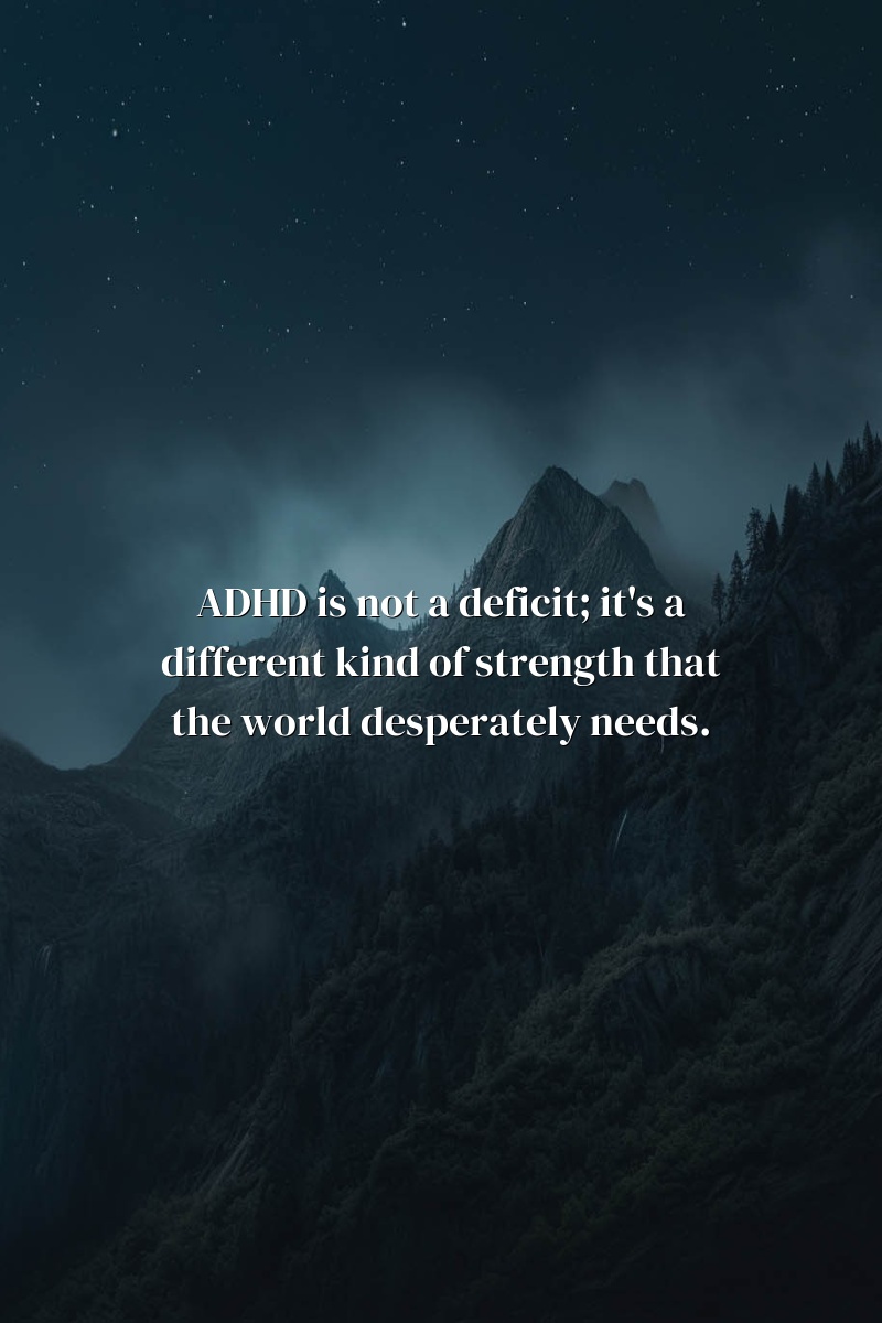 ADHD is not a deficit; it's a different kind of strength that the world desperately needs.