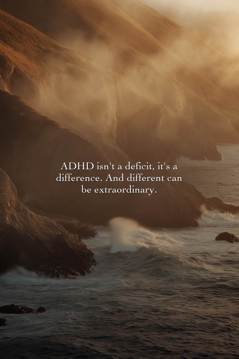 ADHD isn't a deficit, it's a difference. And different can be extraordinary.